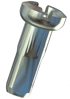 Alu - Polyax - Nippel 12 mm silber - 100 Stück